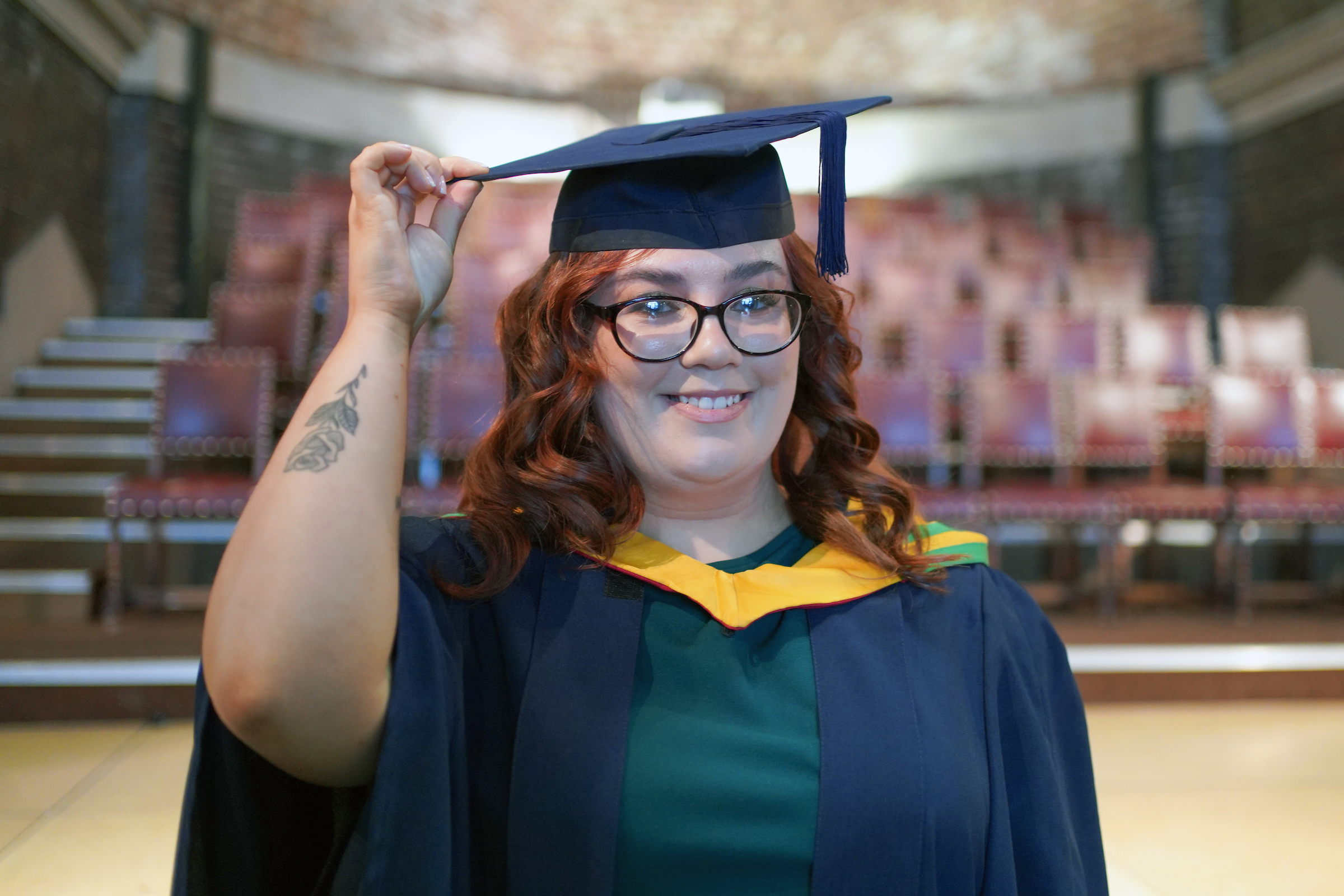 jessica hagan getting her cap and gown